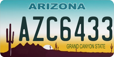 AZ license plate AZC6433