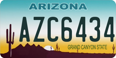 AZ license plate AZC6434