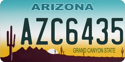 AZ license plate AZC6435