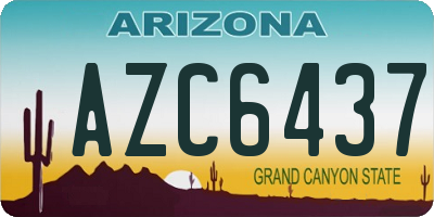 AZ license plate AZC6437