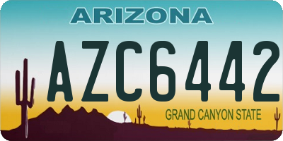 AZ license plate AZC6442