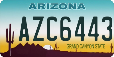 AZ license plate AZC6443