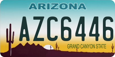 AZ license plate AZC6446