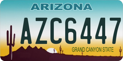 AZ license plate AZC6447