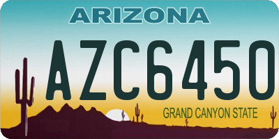 AZ license plate AZC6450