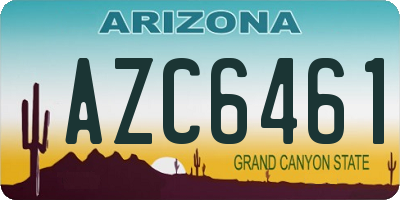 AZ license plate AZC6461