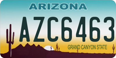 AZ license plate AZC6463