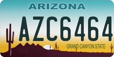 AZ license plate AZC6464