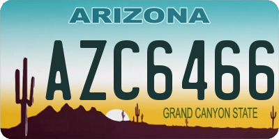 AZ license plate AZC6466