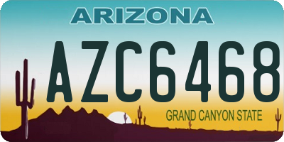 AZ license plate AZC6468