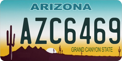 AZ license plate AZC6469