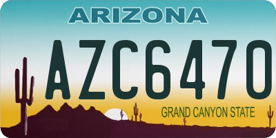 AZ license plate AZC6470