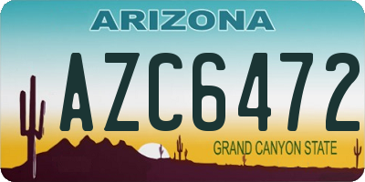 AZ license plate AZC6472
