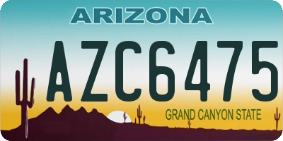 AZ license plate AZC6475