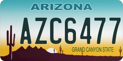 AZ license plate AZC6477