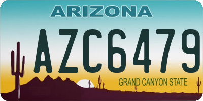 AZ license plate AZC6479