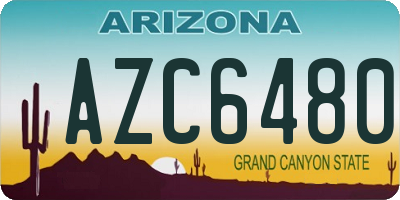 AZ license plate AZC6480