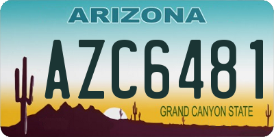 AZ license plate AZC6481