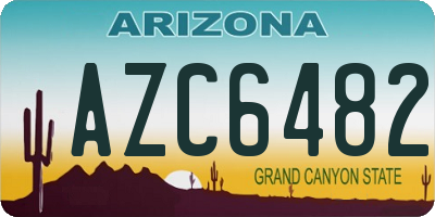 AZ license plate AZC6482