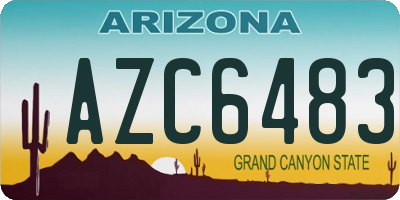 AZ license plate AZC6483
