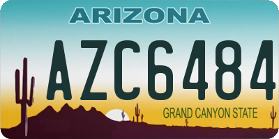 AZ license plate AZC6484