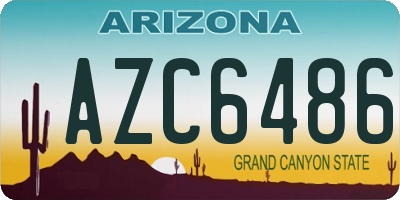 AZ license plate AZC6486