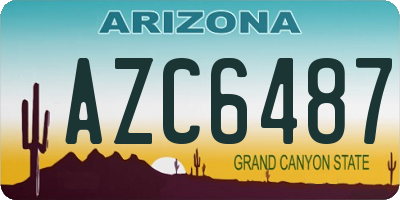 AZ license plate AZC6487