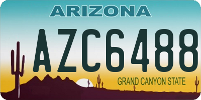AZ license plate AZC6488