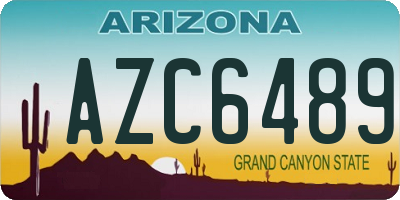 AZ license plate AZC6489