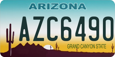 AZ license plate AZC6490