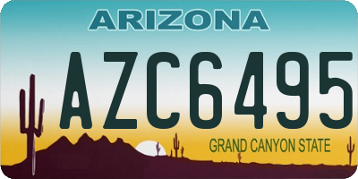 AZ license plate AZC6495