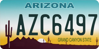 AZ license plate AZC6497