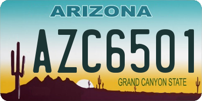 AZ license plate AZC6501