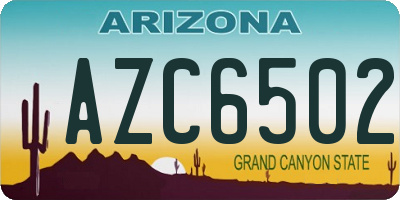 AZ license plate AZC6502