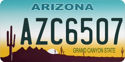 AZ license plate AZC6507