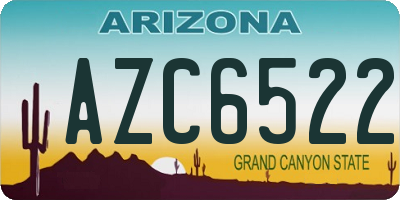 AZ license plate AZC6522