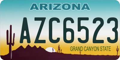 AZ license plate AZC6523