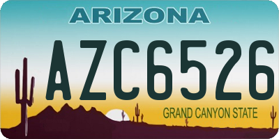 AZ license plate AZC6526