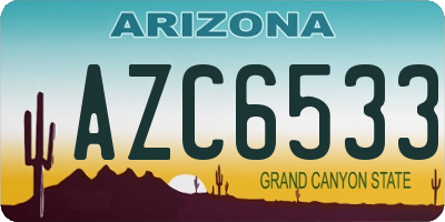 AZ license plate AZC6533