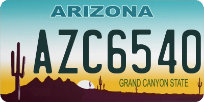 AZ license plate AZC6540