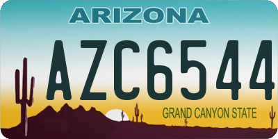 AZ license plate AZC6544