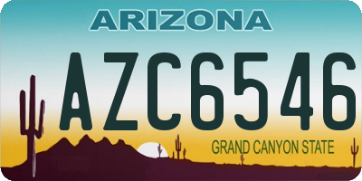 AZ license plate AZC6546