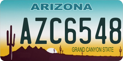 AZ license plate AZC6548
