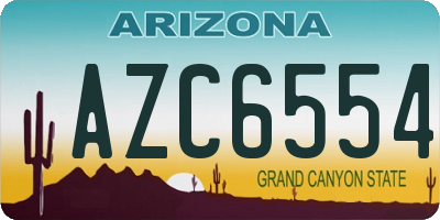AZ license plate AZC6554