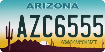 AZ license plate AZC6555