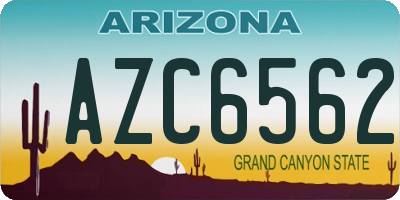 AZ license plate AZC6562