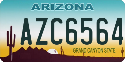 AZ license plate AZC6564