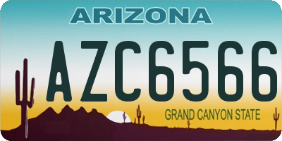 AZ license plate AZC6566