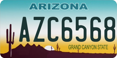 AZ license plate AZC6568