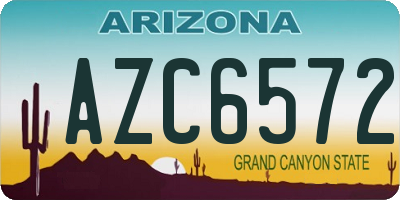 AZ license plate AZC6572